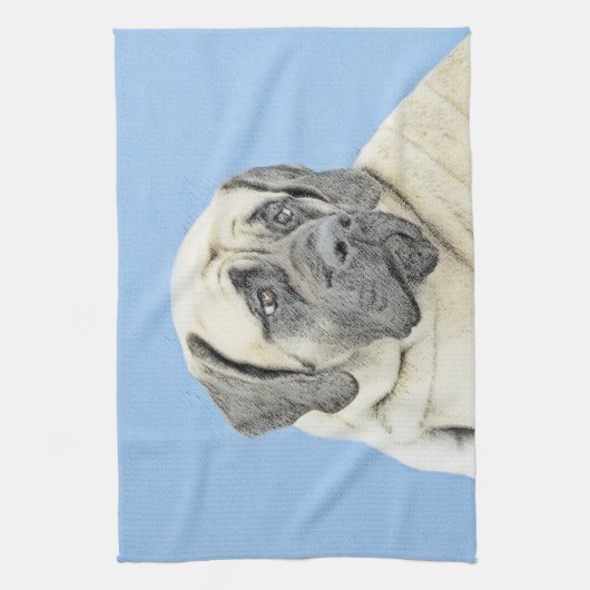 Engelse mastiff (Fawn)-schilderij - Oorspronkelijk Theedoek (Verticaal)
