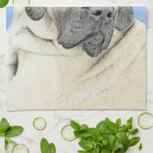 Engelse mastiff (Fawn)-schilderij - Oorspronkelijk Theedoek (Gevouwen)