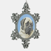 Engelse mastiff (Fawn)-schilderij - Oorspronkelijk Tin Sneeuwvlok Ornament (Links)