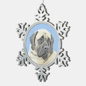 Engelse mastiff (Fawn)-schilderij - Oorspronkelijk Tin Sneeuwvlok Ornament (Rechts)