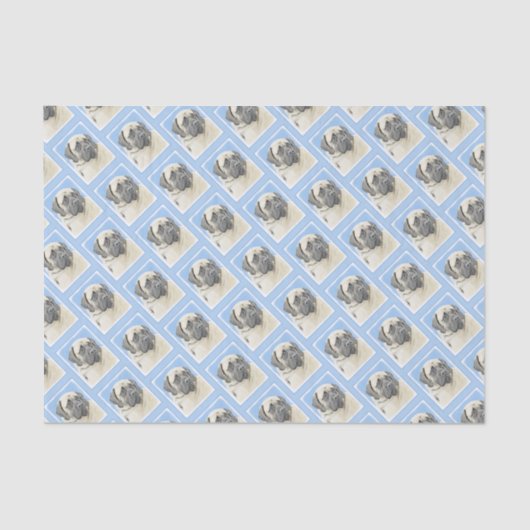 Engelse mastiff (Fawn)-schilderij - Oorspronkelijk Tissuepapier (Voorkant)