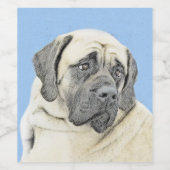 Engelse mastiff (Fawn)-schilderij - Oorspronkelijk Wijn Etiket (Enkel label)