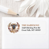 Engelse mastiff hond herfst krans etiket (Insitu)