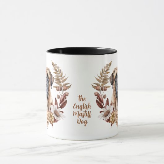 Engelse mastiff hond herfst krans mok (Midden)