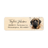 Engelse Mastiff-hond retouradres Etiket (Voorkant)