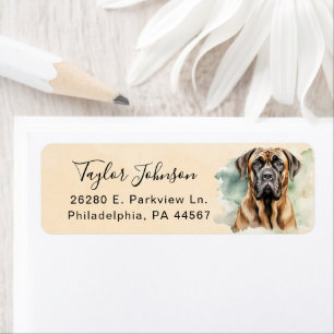 Engelse Mastiff-hond retouradres Etiket