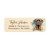 Engelse Mastiff-hond retouradres Etiket (Voorkant)