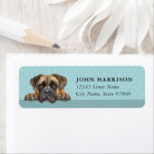 Engelse Mastiff-hond retouradreslabels Etiket (Insitu)