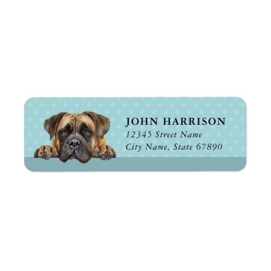 Engelse Mastiff-hond retouradreslabels Etiket (Voorkant)