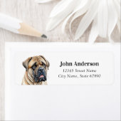 Engelse Mastiff-hond retouradreslabels Etiket (Insitu)