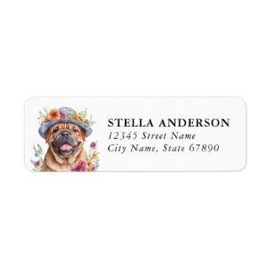 Engelse Mastiff-hond retouradreslabels Etiket