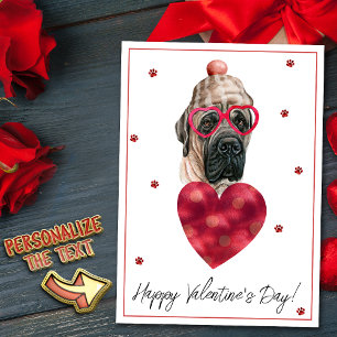 Engelse Mastiff Hondenliefhebber Valentijns Cadeau Feestdagenkaart