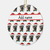 Engelse Mastiff Hondenras Kerstmis Keramisch Ornament (Links)