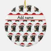 Engelse Mastiff Hondenras Kerstmis Keramisch Ornament (Achterkant)