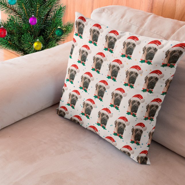Engelse Mastiff-hondenras Kerstmis Kussen (Creator heeft geüpload)