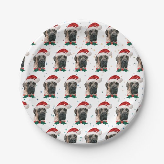 Engelse Mastiff hondenras Kerstmis Papieren Bordje (Voorkant)