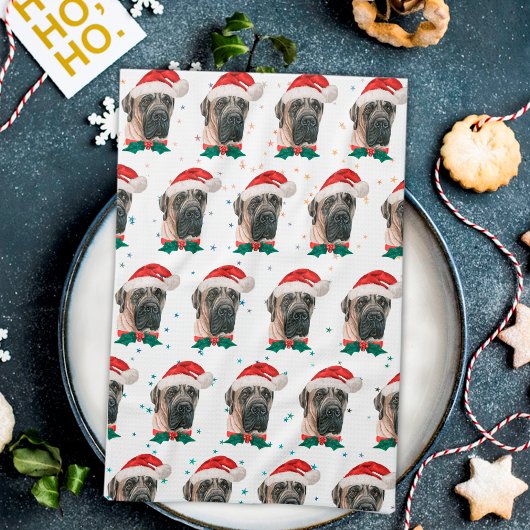 Engelse Mastiff-hondenras Kerstmis Theedoek