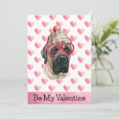 Engelse Mastiff I Wof You Dog Valentijnsdag Feestdagenkaart (Staand voorkant)