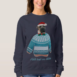 Engelse Mastiff Kerstmis Horrelijke Kerst Hond Moe Trui