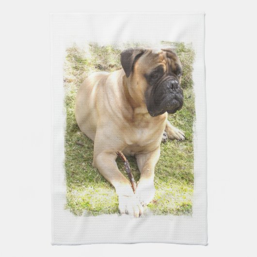 Engelse Mastiff Kitchen Towel Theedoek (Verticaal)