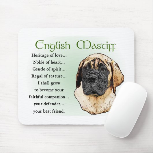 Engelse Mastiff Kunst Cadeaus Muismat (Met muis)