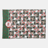 Engelse Mastiff Patroon Monogram Kerstmis Hond Theedoek (Horizontaal)