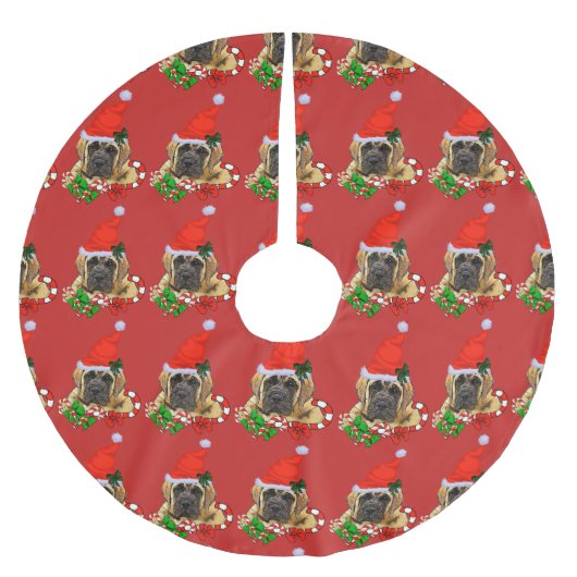 Engelse Mastiff Puppy Kerstmis Kerstboom Rok (Voorkant)