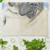 Engelse Mastiff (Reebruin) Schilderij - Originele Theedoek (Gevouwen)
