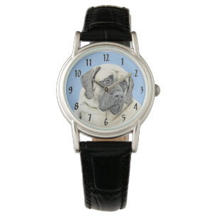 Engelse Mastiff (Rehbruin) Schilderij - Originele Horloge