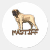 Engelse Mastiff Ronde Sticker (Voorkant)