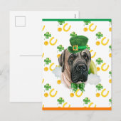 Engelse Mastiff Shamrock St. Patricks Dag Feestdagenkaart (Voorkant / Achterkant)