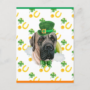 Engelse Mastiff Shamrock St. Patricks Day Feestdagenkaart
