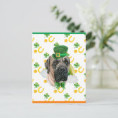 Engelse Mastiff Shamrock St. Patricks Day Feestdagenkaart (Staand voorkant)
