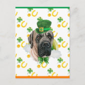 Engelse Mastiff Shamrock St. Patricks Day Feestdagenkaart (Voorkant)