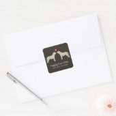 Engelse Mastiff Silhouettes met aangepaste tekst Vierkante Sticker (Envelop)