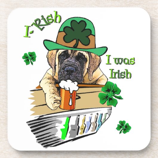 Engelse Mastiff St Patricks Drankjes Onderzetter (Voorkant)