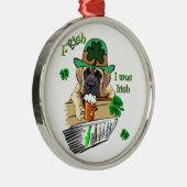 Engelse Mastiff St Patricks Metalen Ornament (Rechts)