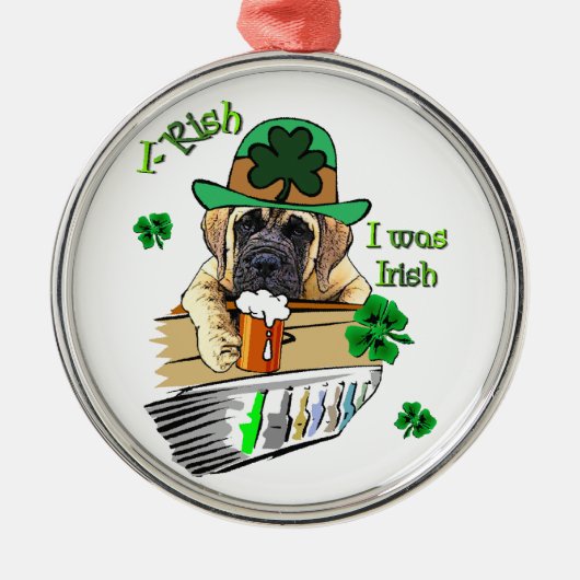 Engelse Mastiff St Patricks Metalen Ornament (Voorkant)