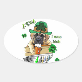 Engelse Mastiff St Patricks Ovale Sticker