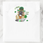 Engelse Mastiff St Patricks Ovale Sticker (Tas)
