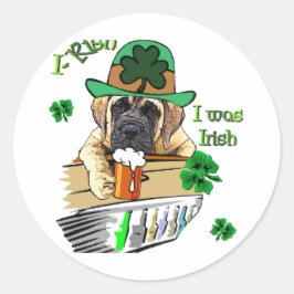Engelse Mastiff St Patricks Ronde Sticker