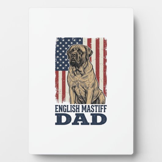 Engelse Mastiff Vader Patriottisch Vintage Hond De Fotoplaat (voorkant)