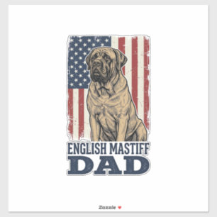 Engelse Mastiff Vader Patriottisch Vintage Hond De Sticker