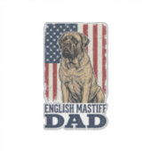 Engelse Mastiff Vader Patriottisch Vintage Hond De Sticker (Voorkant)