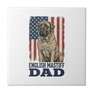 Engelse Mastiff Vader Patriottisch Vintage Hond De Tegeltje
