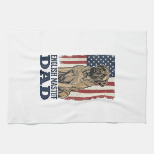 Engelse Mastiff Vader Patriottisch Vintage Hond De Theedoek