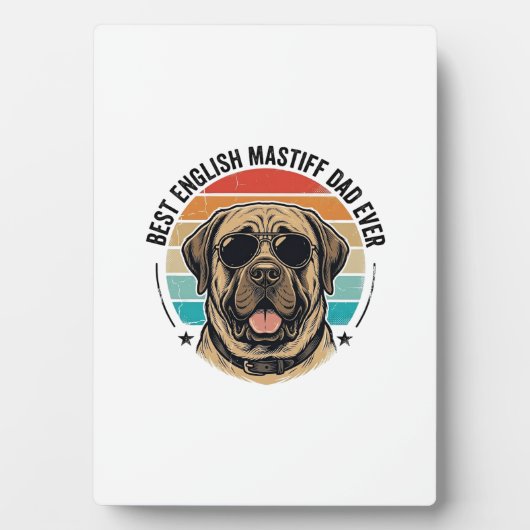 Engelse Mastiff Vader Vintage Zonsondergang Hond V Fotoplaat (voorkant)