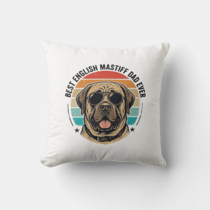 Engelse Mastiff Vader Vintage Zonsondergang Hond V Kussen
