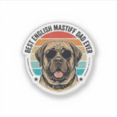 Engelse Mastiff Vader Vintage Zonsondergang Hond V Sticker (Voorkant)