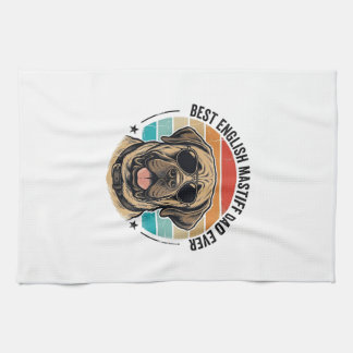 Engelse Mastiff Vader Vintage Zonsondergang Hond V Theedoek